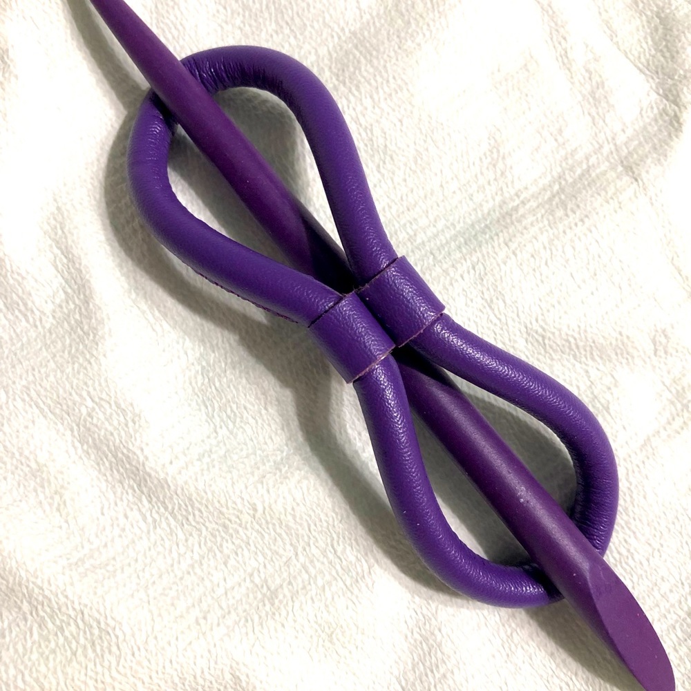 Purple Lilla Rose leather 8 ponytail holder